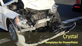  Presentation with car accident - Audience pleasing PPT theme consisting of car accident two car smash backdrop and a tawny brown colored foreground