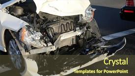  Presentation with car accident - Slides featuring car accident two car smash background and a tawny brown colored foreground