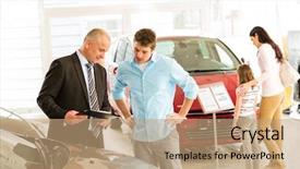  Presentation with vehicle - Amazing slide deck having car agent showing vehicle backdrop and a coral colored foreground