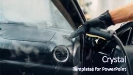  Presentation with dry cleaning - Cool new PPT theme with car air duct with steam backdrop and a  colored foreground