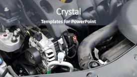  Presentation with engine - Colorful presentation theme enhanced with car alternator and engine backdrop and a gray colored foreground