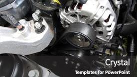  Presentation with car - Presentation having car alternator close up background and a dark gray colored foreground