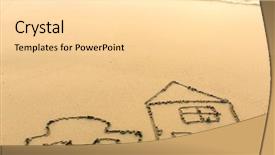  Presentation with house - Theme consisting of car and a house drawn background and a blonde colored foreground