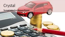  Presentation with leasing - Audience pleasing theme consisting of car and calculator rising costs backdrop and a coral colored foreground