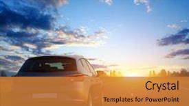  Presentation with road light - Beautiful slide set featuring car and light backdrop and a gold colored foreground