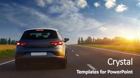  Presentation with road light - Slide set consisting of car and light background and a tawny brown colored foreground