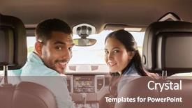  Presentation with driving road - PPT theme enhanced with car and looking back background and a violet colored foreground