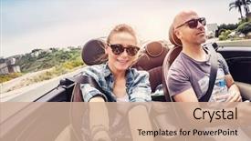  Presentation with honeymoon - PPT layouts having car and making selfie honeymoon background and a coral colored foreground