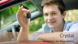  Presentation with key education - Theme having car and shows the key background and a coral colored foreground