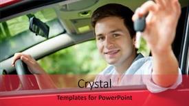  Presentation with car - Slide deck featuring car and shows the key background and a red colored foreground