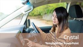  Presentation with gps - PPT theme featuring car and touch on gps background and a coral colored foreground