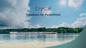  Presentation with danube - PPT theme with car-and-tourist-ferry-sailing background and a light blue colored foreground