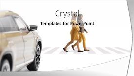  Presentation with pedestrian - Presentation design with car-approaching-towards-a-pregnant background and a  colored foreground