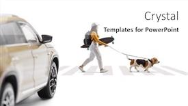  Presentation with pedestrian crossing - Slides featuring car-at-a-pedestrian-crossing background and a  colored foreground