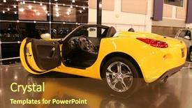  Presentation with sports car - Presentation theme consisting of car at an auto show background and a tawny brown colored foreground