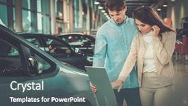  Presentation with dealership - Slides having car at the dealership showroom background and a gray colored foreground