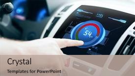  Presentation with car audio - Theme with car audio stereo system background and a mint green colored foreground