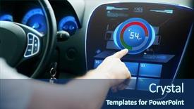  Presentation with car audio - Amazing theme having car audio stereo system backdrop and a ocean colored foreground