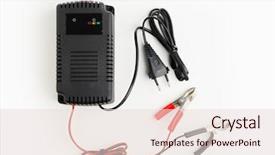  Presentation with battery - Beautiful presentation featuring car auto battery charger white backdrop and a lemonade colored foreground