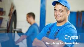  Presentation with mechanic car service repair maintenance - Audience pleasing slides consisting of car auto repair or maintenance backdrop and a teal colored foreground