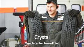  Presentation with mechanic car service repair maintenance - Colorful presentation enhanced with car auto repair or maintenance backdrop and a dark gray colored foreground