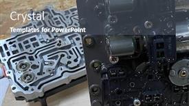  Presentation with mechanism - Colorful theme enhanced with car-automatic-transmission-machine-closeup backdrop and a gray colored foreground