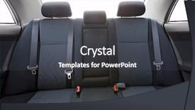  Presentation with car seat - Slide deck having car backseats with intentional light background and a dark gray colored foreground