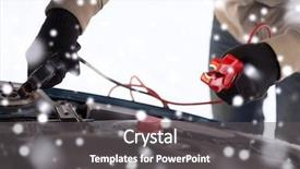  Presentation with vehicle - Colorful presentation enhanced with car battery - transportation winter people and vehicle backdrop and a dark gray colored foreground