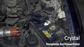  Presentation with battery - Presentation theme featuring car battery exploded background and a dark gray colored foreground