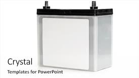  Presentation with automotive - Beautiful PPT theme featuring car battery or automotive battery backdrop and a white colored foreground
