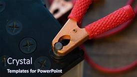  Presentation with battery - Slide set enhanced with car-battery-with-red-battery background and a wine colored foreground