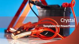  Presentation with battery - Slides featuring car battery with two jumper background and a tawny brown colored foreground