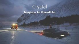  Presentation with car accident - Beautiful slide set featuring car-being-towed-after-accident backdrop and a ocean colored foreground