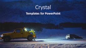  Presentation with car accident - Slide deck featuring car-being-towed-after-accident background and a navy blue colored foreground