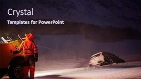  Presentation with car accident - Slide set featuring car-being-towed-after-accident background and a wine colored foreground