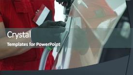  Presentation with body repair - Presentation design consisting of car body repair - image of working painter background and a ocean colored foreground