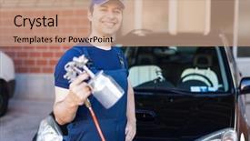  Presentation with body repair - Cool new presentation theme with car body repairer holding backdrop and a coral colored foreground