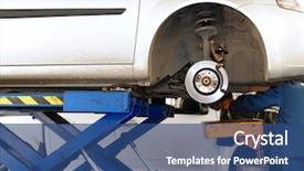 Presentation with brake - PPT theme having car brake - auto repair shop background and a ocean colored foreground