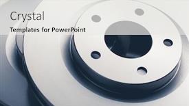  Presentation with car brake - Slide set consisting of car-brake-discs-on-white background and a white colored foreground