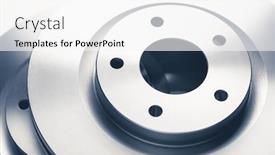  Presentation with car brake - Cool new PPT theme with car-brake-discs-on-white backdrop and a white colored foreground