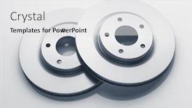  Presentation with car brake - PPT theme consisting of car-brake-discs-on-white background and a white colored foreground