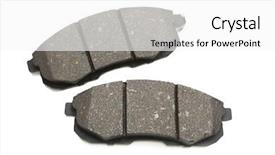  Presentation with brake - Audience pleasing slides consisting of car brake pads isolated backdrop and a white colored foreground