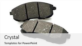  Presentation with brake - Cool new PPT layouts with car brake pads isolated backdrop and a white colored foreground