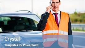  Presentation with towing - Amazing theme having car breakdown calling towing backdrop and a teal colored foreground