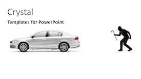  Presentation with cheap car - PPT layouts consisting of car-burglar-with-a-crowbar background and a white colored foreground