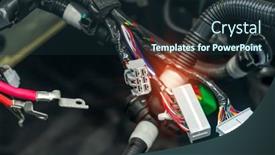  Presentation with electricians - Slide deck having car-cable-with-wires background and a tawny brown colored foreground