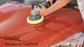  Presentation with car service - Slide deck featuring car care with power buffer background and a red colored foreground