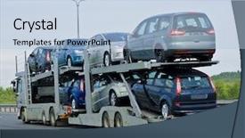  Presentation with car carrier - Cool new presentation theme with car carrier truck backdrop and a light blue colored foreground