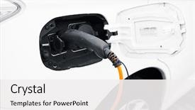  Presentation with electric charging - Amazing slide deck having car charging with power plug backdrop and a white colored foreground