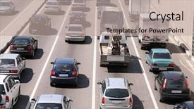  Presentation with traffic - Audience pleasing presentation design consisting of car city traffic backdrop and a mint green colored foreground